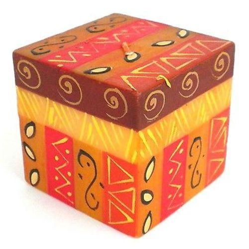 Hand-Painted Cube Candle - Bongazi Design Handmade and Fair Trade