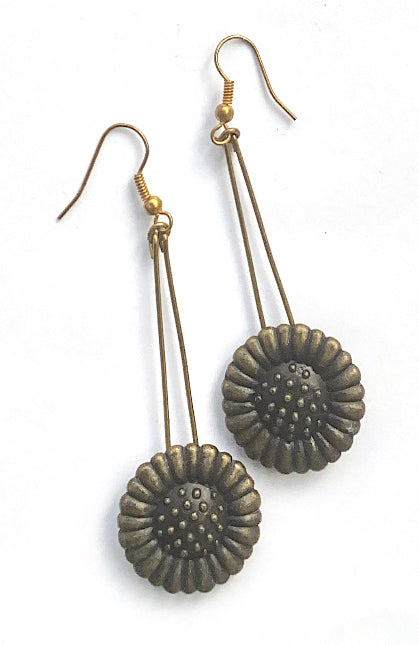 Sunflower pendant earrings