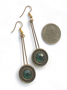 Green gem earrings