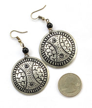 Tribal etched earrings