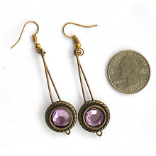 Purple gem earrings