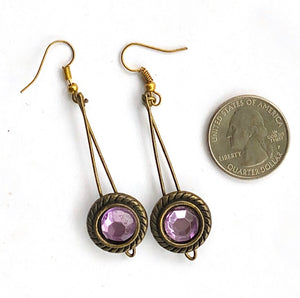 Purple gem earrings