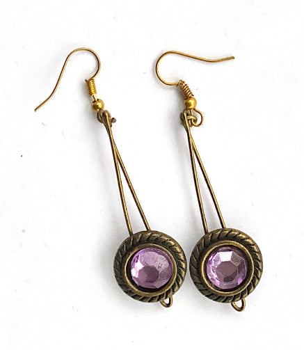 Purple gem earrings