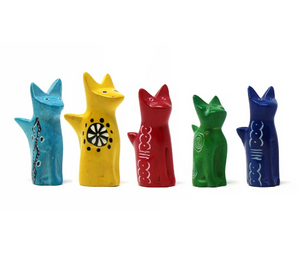 Soapstone Tiny Sitting Cats - Assorted Pack of 5 Colors