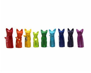 Soapstone Tiny Sitting Cats - Assorted Pack of 5 Colors