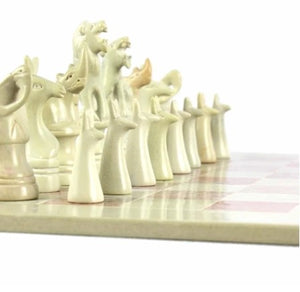 Hand Carved Soapstone Animal Chess Set - 15" Board