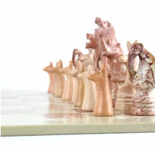 Hand Carved Soapstone Animal Chess Set - 15" Board