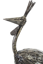 Kenyan Recycled Metal Crested Crane Sculpture