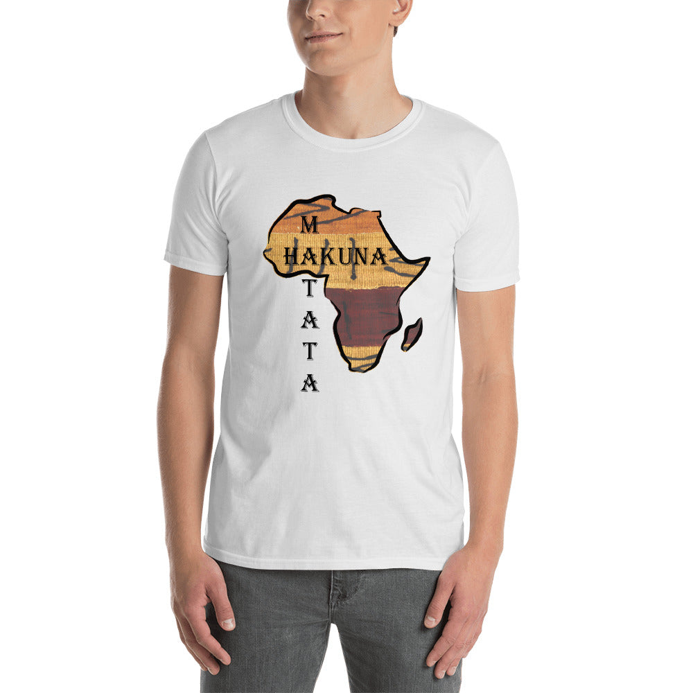 Hakuna Matata Unisex White T-Shirt - Vertical Design